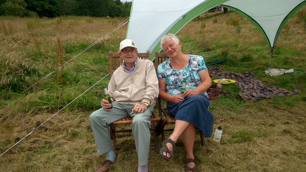 Pat Gledhill, with her Troutbeck Avenue neighbour Eric -- who kindly donated alcohol to the cause!