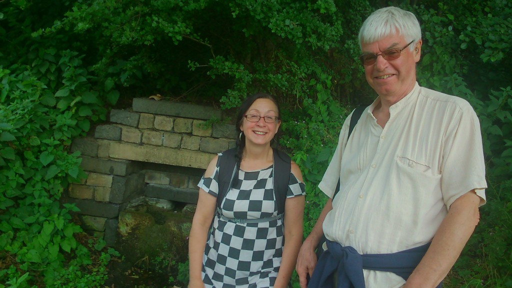 Irene Lofthouse and Eddie Lawler at the Spink Well - another of Bradford's ancient water sources...